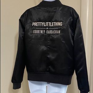 Kourtney Kardashian Pretty Little Thing Black Bomber jacket